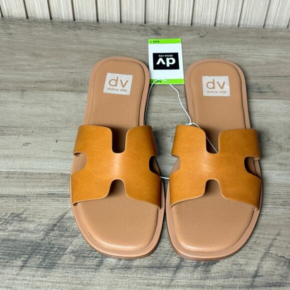 DV by Dolce Vita Women’s H-Band Slide Sandals Tan Size 7 - Picture 3 of 10